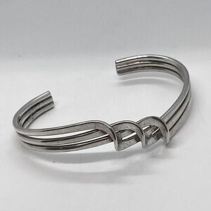 Vtg Taxco 925 Sterling Silver Abstract Wave Cuff Bracelet | 20.2g